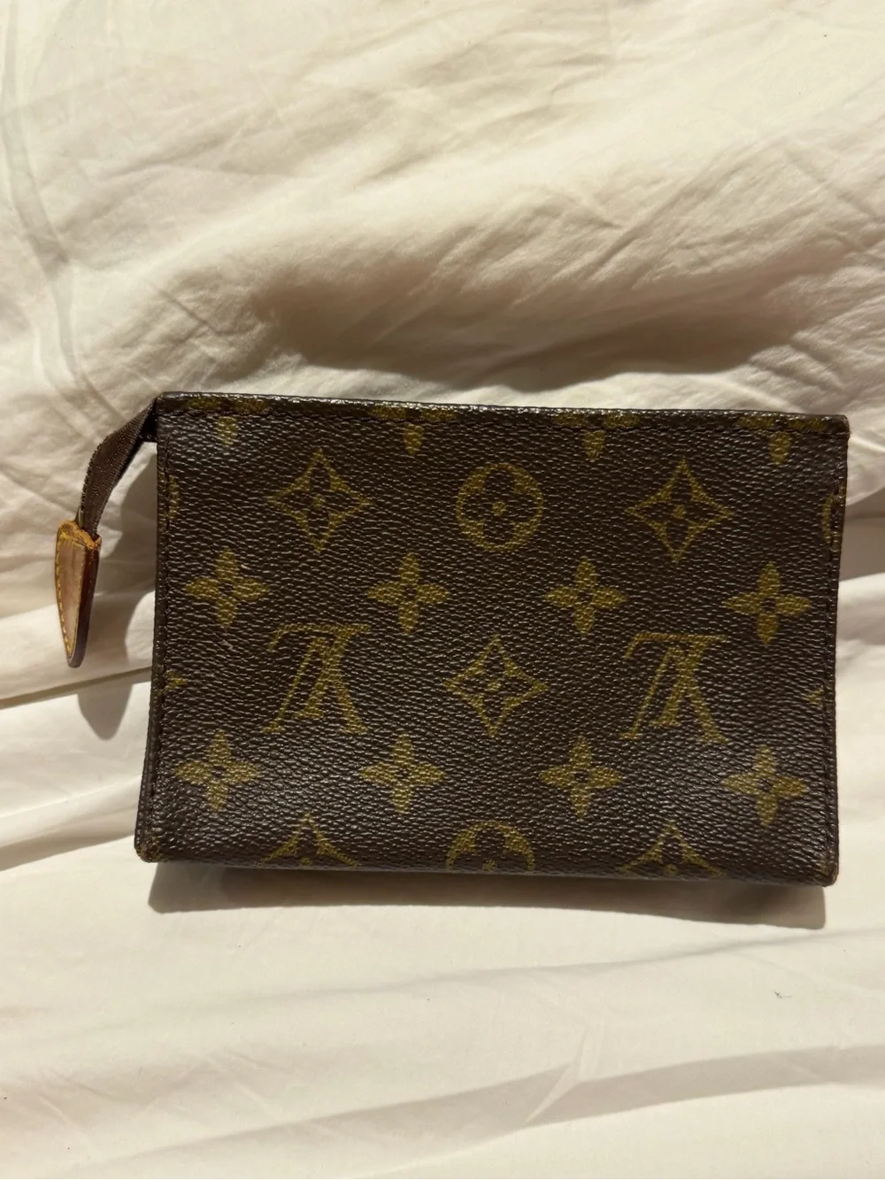 Louis Vuitton vintage Monogram Canvas Pouch - Brown & Gold Accents